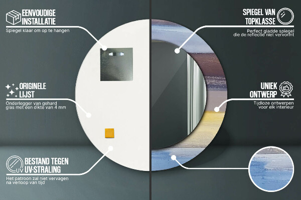 Moldura impressa espelho redondo Imagem abstrata