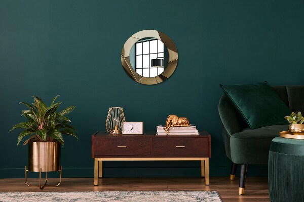 Espelho com moldura impressa redondo Abstrato moderno