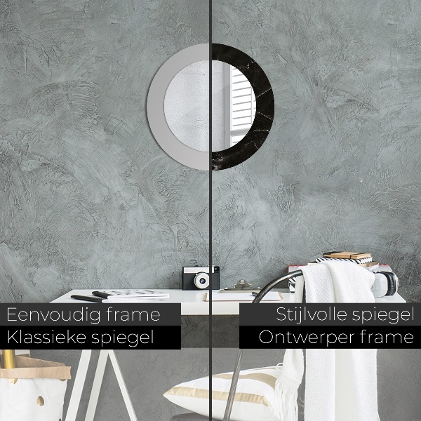 Espelho circular de parede decorativo Pedra de mármore