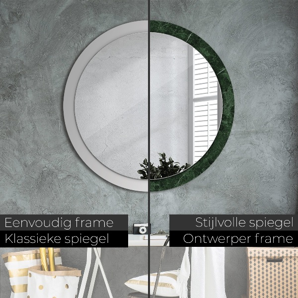 Espelho circular de parede decorativo Mármore verde