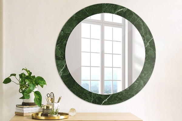 Espelho circular de parede decorativo Mármore verde