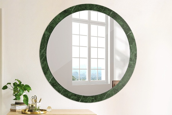 Espelho circular de parede decorativo Mármore verde