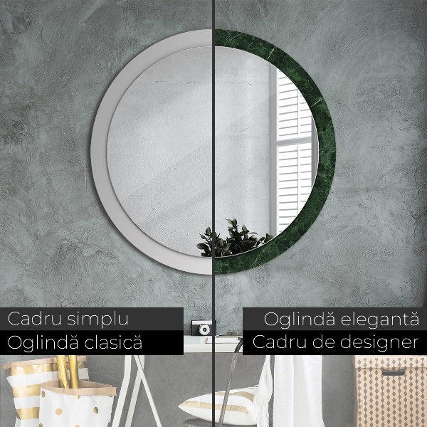 Espelho circular de parede decorativo Mármore verde