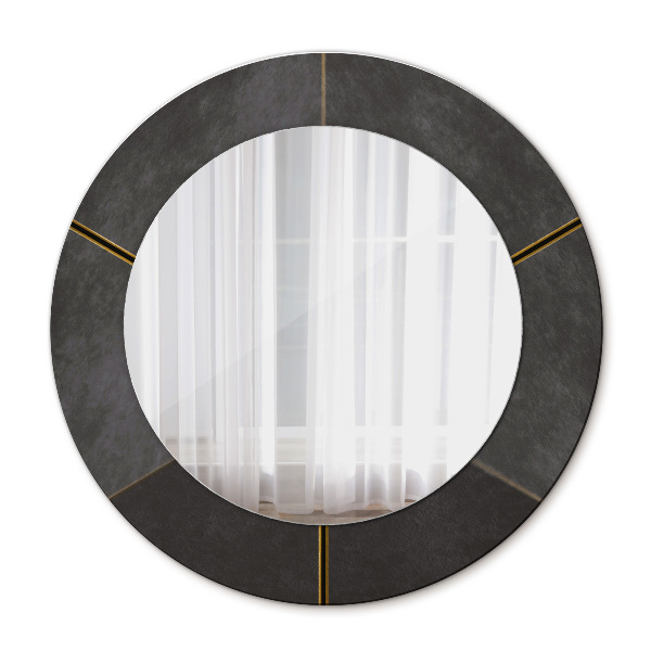Espelho de parede circular decorativo Triângulos cinzentos