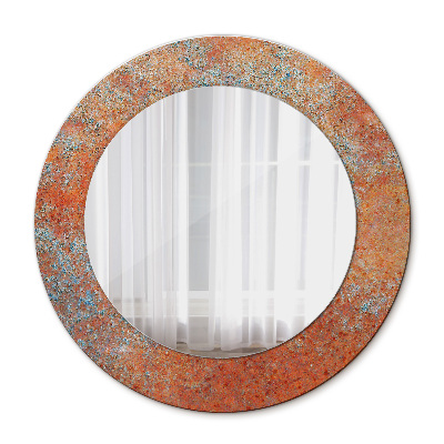 Espelho de parede circular decorativo Metal enferrujado