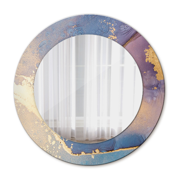 Espelho circular de parede decorativo Pedra de mármore