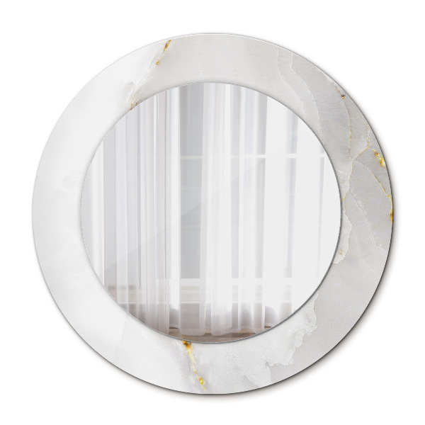 Espelho de parede circular decorativo Mármore brilhante