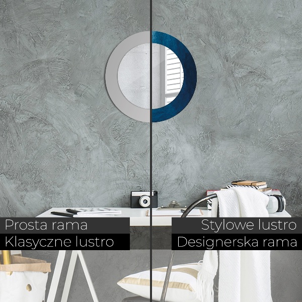 Espelho com moldura impressa redondo Arte abstrata