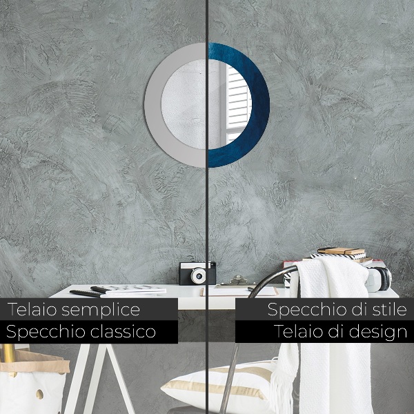 Espelho com moldura impressa redondo Arte abstrata