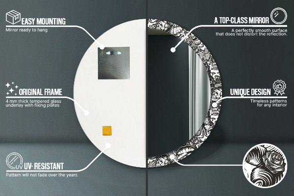 Espelho circular de parede decorativo Fluido abstrato