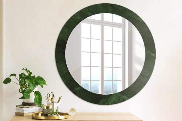 Espelho circular de parede decorativo Mármore verde