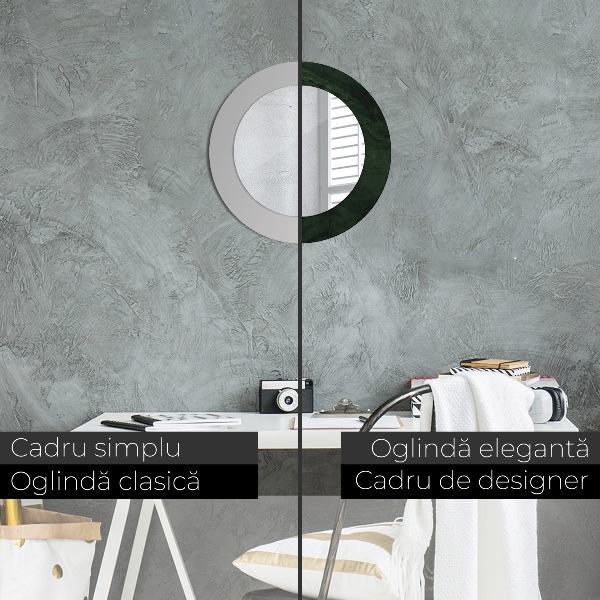Espelho circular de parede decorativo Mármore verde