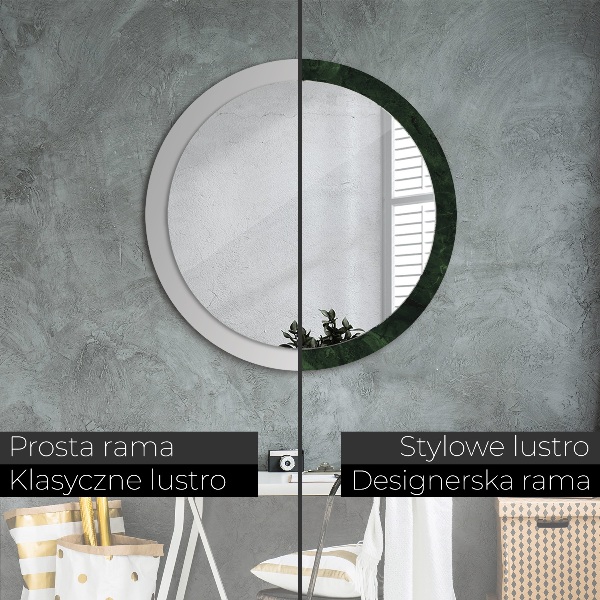 Espelho circular de parede decorativo Mármore verde