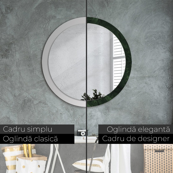 Espelho circular de parede decorativo Mármore verde