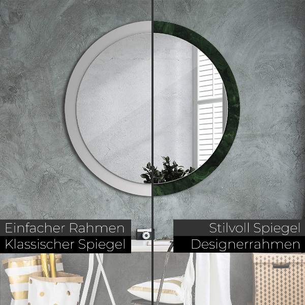 Espelho circular de parede decorativo Mármore verde