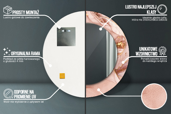 Espelho circular de parede decorativo Fluido abstrato