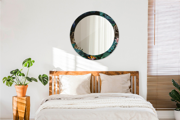 Espelho circular de parede decorativo Floresta numa selva