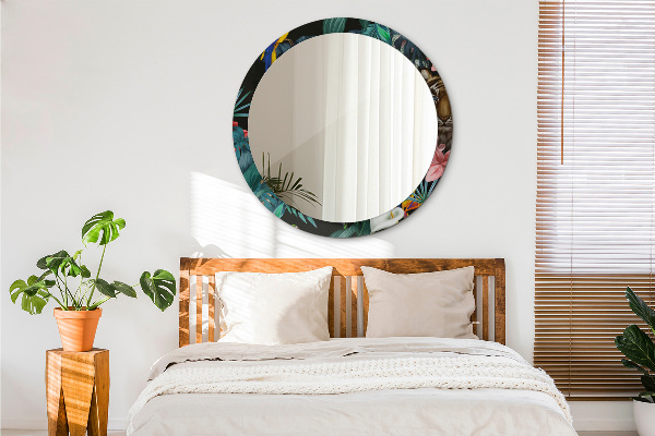 Espelho circular de parede decorativo Floresta numa selva