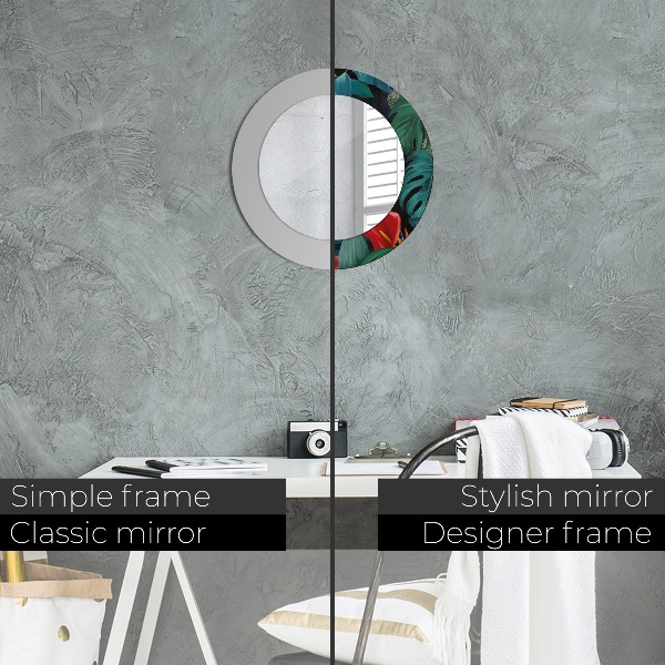 Espelho circular de parede decorativo Floresta numa selva