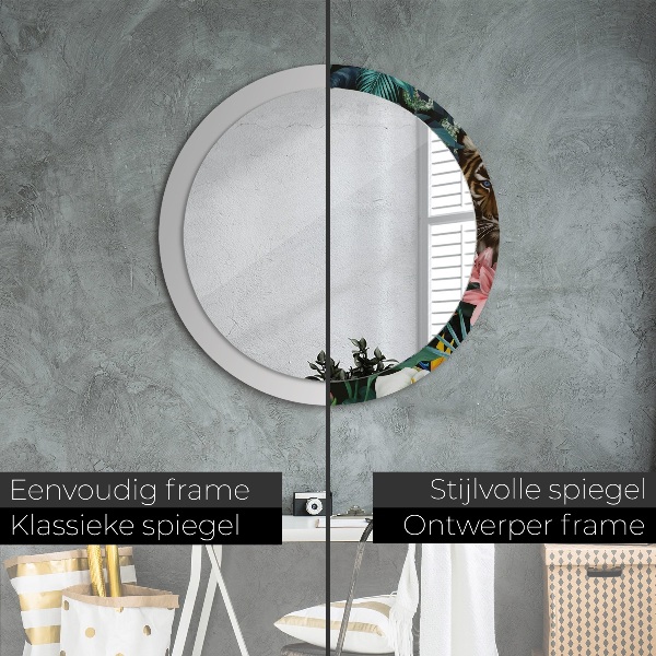 Espelho circular de parede decorativo Floresta numa selva
