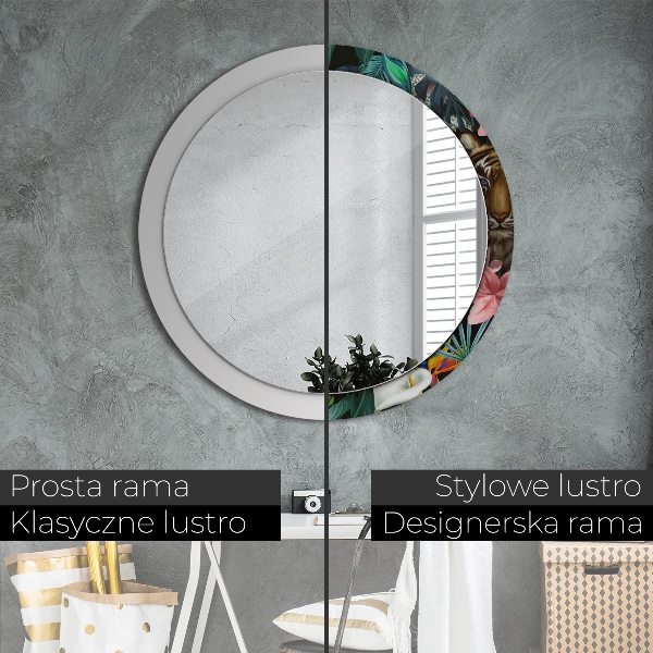 Espelho circular de parede decorativo Floresta numa selva