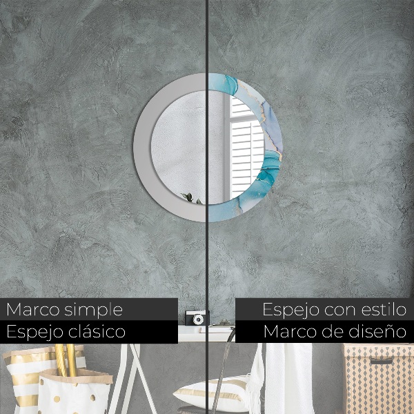 Espelho circular de parede decorativo Fluido abstrato