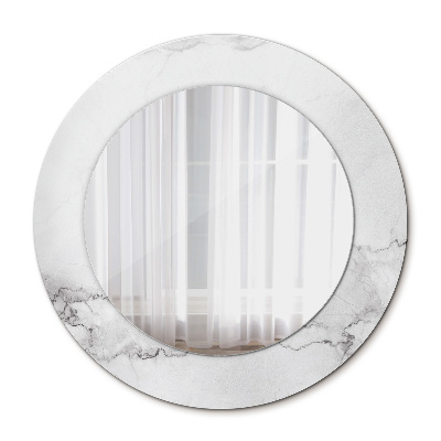 Espelho de parede circular decorativo Mármore branco