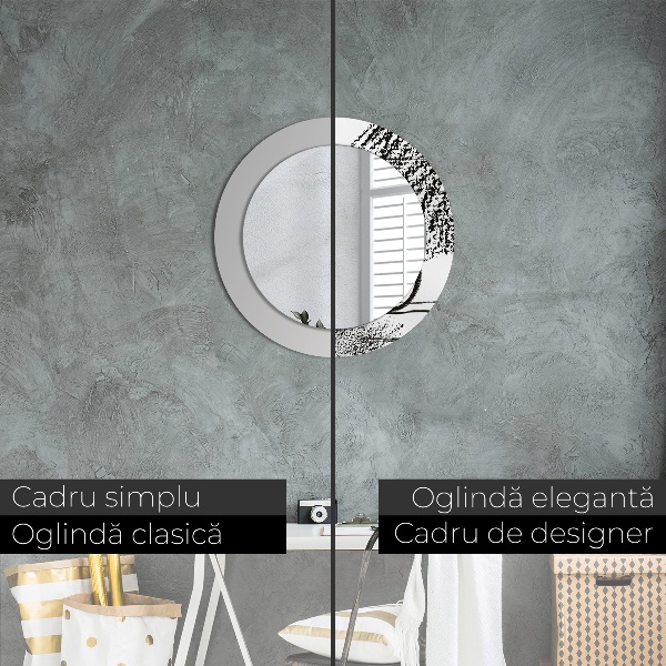 Espelho circular de parede decorativo Padrão de graffiti