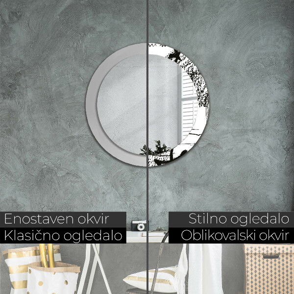 Espelho circular de parede decorativo Padrão de graffiti