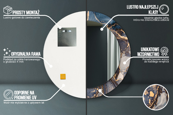 Espelho circular de parede decorativo Fluido abstrato