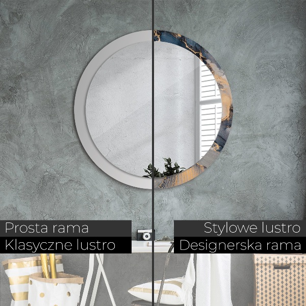 Espelho circular de parede decorativo Fluido abstrato
