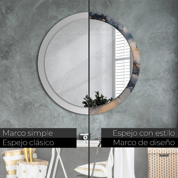 Espelho circular de parede decorativo Fluido abstrato