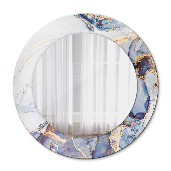 Espelho circular de parede decorativo Arte líquida abstrata
