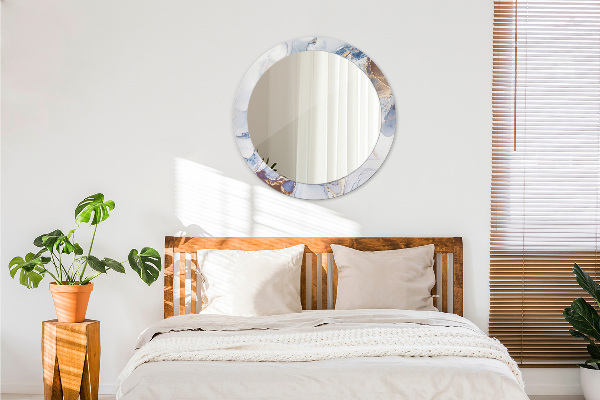 Espelho circular de parede decorativo Arte líquida abstrata