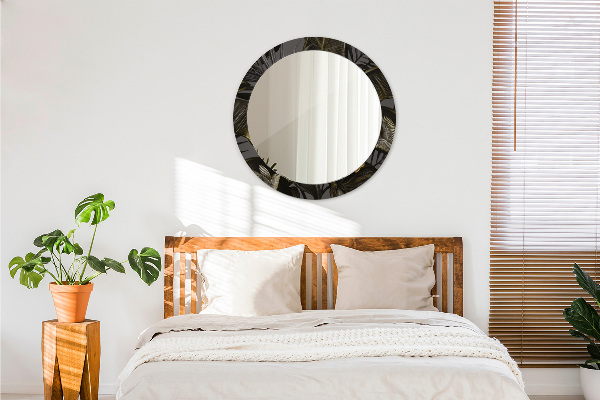 Espelho de parede circular decorativo Flores de Hibisco