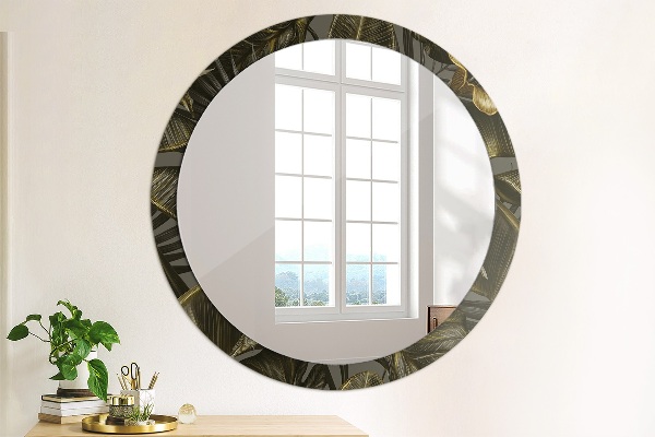 Espelho de parede circular decorativo Flores de Hibisco