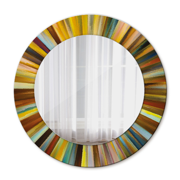 Espelho circular decorativo de parede Padrão Radial Abstrato