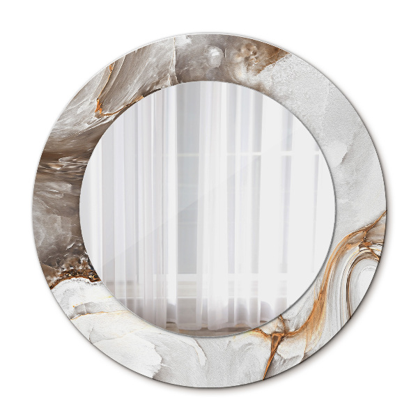 Espelho circular decorativo de parede Mármore Claro