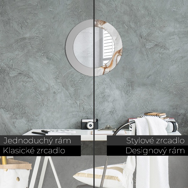 Espelho circular decorativo de parede Mármore Claro