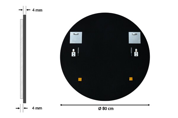 Espelho redondo para corredor com moldura preta fi 80 cm