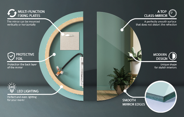 Espelho redondo com led fi 40 cm