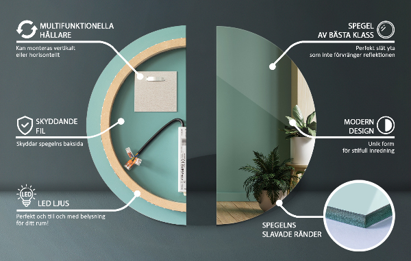 Espelho redondo led fi 50 cm