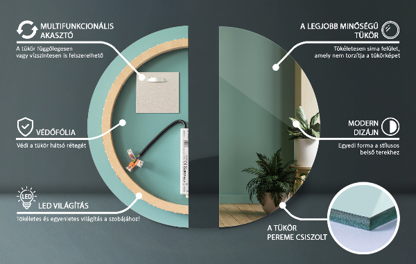 Espelho led redondo fi 70 cm