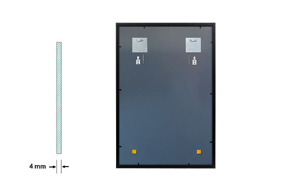 Espelho retangular para o quarto com moldura preto 50x50 cm