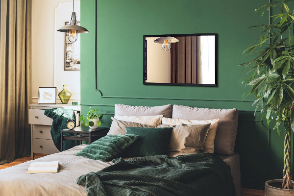 Espelho com moldura de preto para corredor 70x50 cm