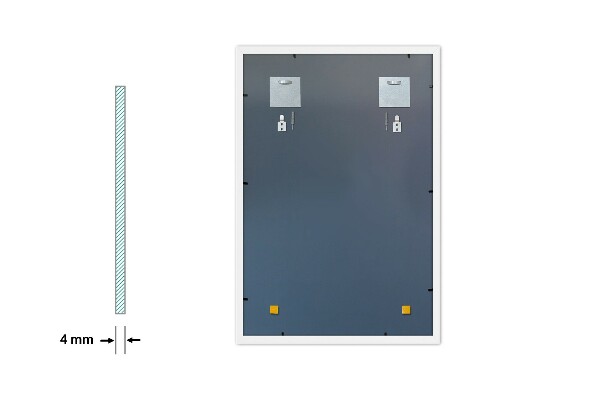 Espelho com moldura branco para corredor 80x60 cm