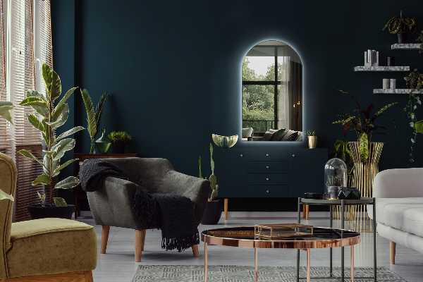 Espelho em arco com iluminação LED 45x80 cm