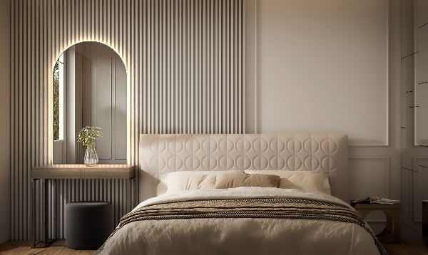 Espelho semi oval iluminado 50x90 cm