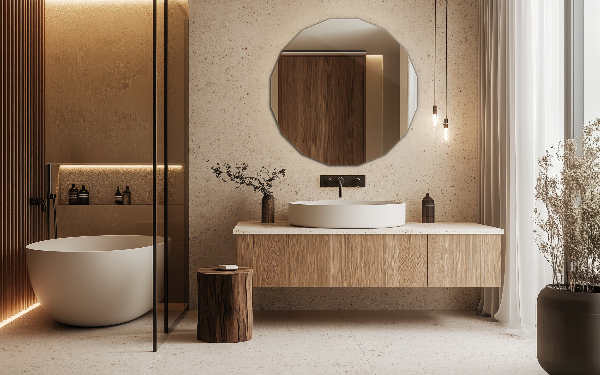 Espelho de forma geométrica design único 60x60 cm