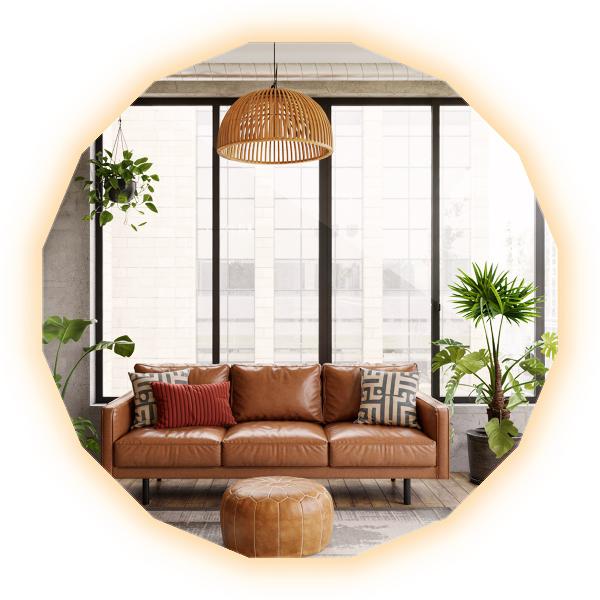 Espelho poligonal LED 100x100 cm